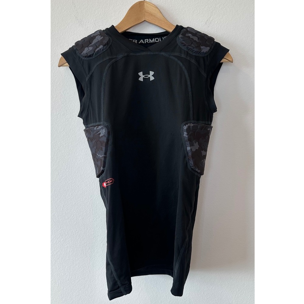 Under Armour McDavid HEX Padded Football Compression Shirt Men's L Black Camo